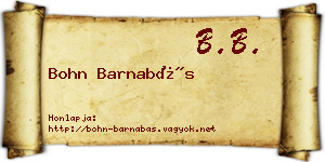 Bohn Barnabás névjegykártya
